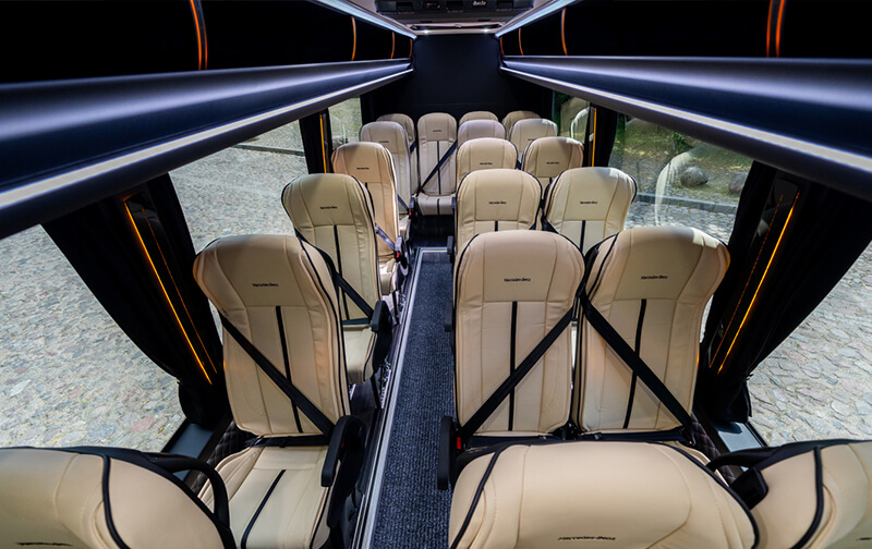 Habitacle d'un minibus Sprinter