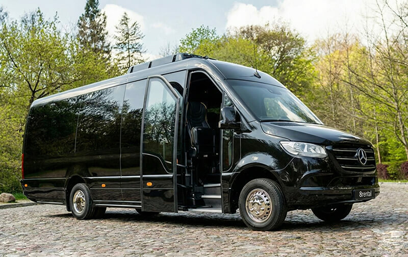 Van Sprinter noir, vu de profil